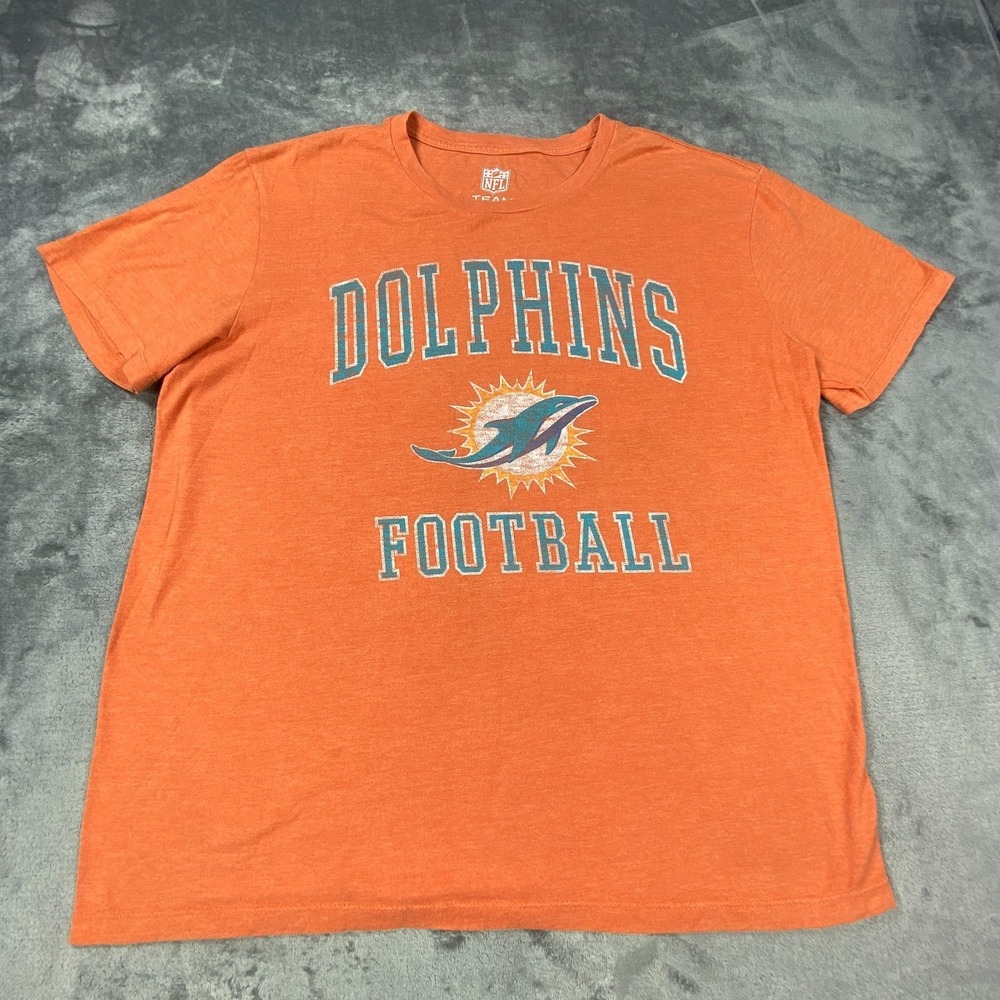 Miami Dolphins T-shirt Nike NFL Team Apparel Mens Large Orange Football Sports T
